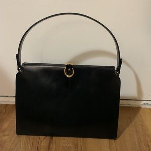 Vintage leather black clutch purse
